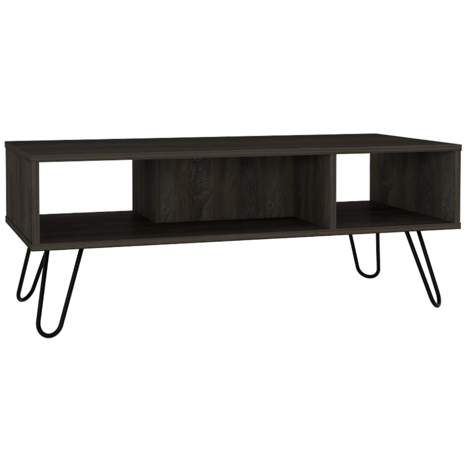 Vassel Coffee Table, 4 Legs, 2 Shelves, Espresso